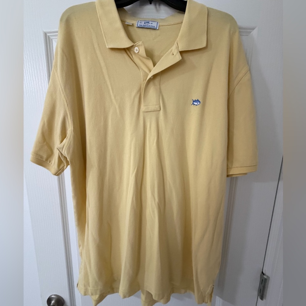 Southern Tide Light Yellow Cotton Polo